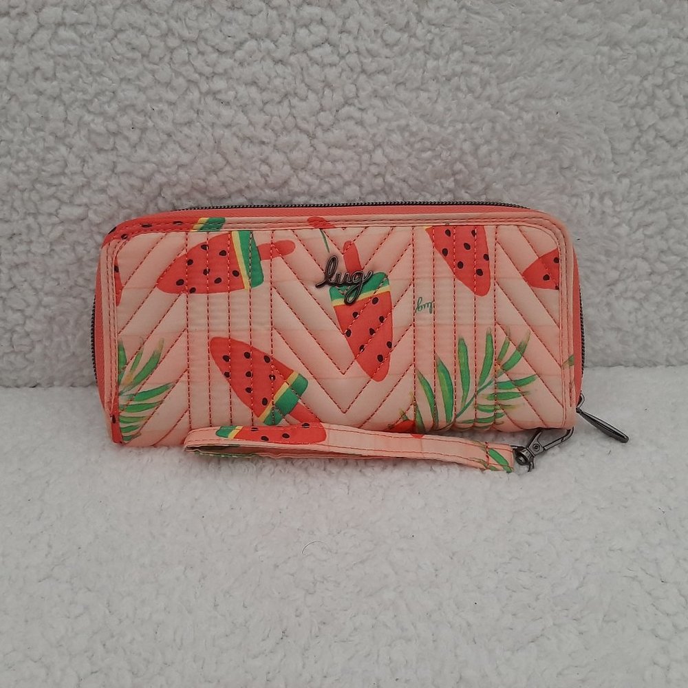 Lug Straddle Wristlet RFID Wallet (Popsicle Pink)